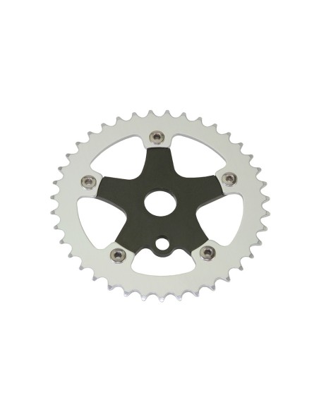 Alloy Chainring 1/2 X 1/8 39t Silver Chainring Black Spider.